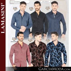 Camisa Vaquera Lamasini 4446-Cafe-Azul-4435-Negro-Navy-4438-Azul-Rojo