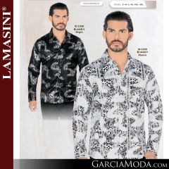 Camisa Vaquera Lamasini 4451-Negro-Blanco