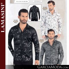 Camisa Vaquera Lamasini 44545-Blanco-Negro-Gris