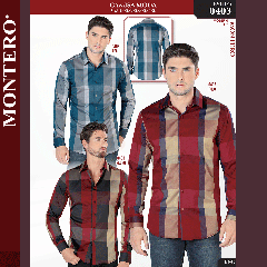 Camisa Vaquera Montero Western 0403-teal-rojo-negro