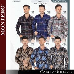 Camisa Vaquera Montero Western 0435-Negro-Azul-Gris-0787-Negro-Azul-Silver