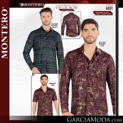 Camisa Vaquera Montero Western 0451-Negro-Vino-