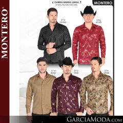 Camisa Vaquera Montero Western 0714-Negro-Beige-0706-Rojo-Khaki-0712-Vino