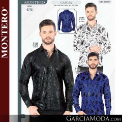 Camisa Vaquera Montero Western 0778-Blanco-Negro-Royal