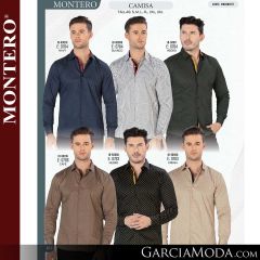 Camisa Vaquera Montero Western 0784-Navy-Blanco-Negro-0783-Negro-Crema-0786-Cafe