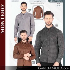 Camisa Vaquera Montero Western 0785-Gris-Negro-Coffee