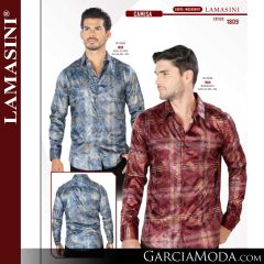 Camisa Vaquera Lamasini 1809-Azul_Claro-Burgandy