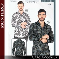 Camisa Vaquera Montero Western 3001-Blanco-Gris