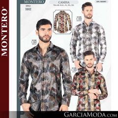 Camisa Vaquera Montero Western 3002-Blanco-Negro-Gold