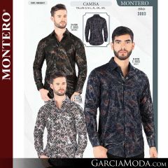 Camisa Vaquera Montero Western 3003-Negro-Navy-Blanco