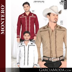 Camisa Vaquera Montero Western 3520-Vino-Beige-Blanco