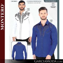 Camisa Vaquera Montero Western 3531-Blanco-Azul