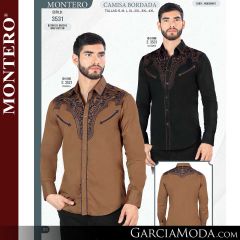 Camisa Vaquera Montero Western 3531-Negro-Camel