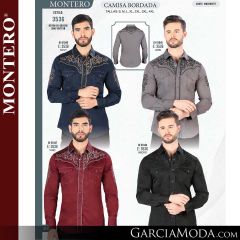 Camisa Vaquera Montero Western 3536-Navy-Gris-Vino-Negro