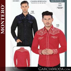Camisa Vaquera Montero Western 3537-Negro_Azul-Rojo