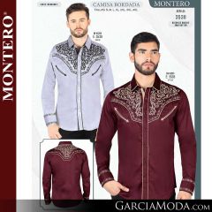 Camisa Vaquera Montero Western 3538-Gris-Vino