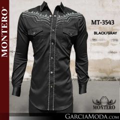 Camisa Vaquera Montero Western 3543-Black_Grey