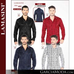 Camisa Vaquera Lamasini 4453-Negro-Rojo-Navy-Blanco