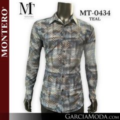 Camisa Vaquera Montero Western MT-0434-Teal