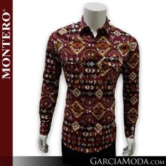 Camisa Vaquera Montero Western MT-0441_Burgandy