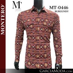 Camisa Vaquera Montero Western MT-0446-Burgandy