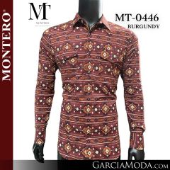 Camisa Vaquera Montero Western MT-0446-Burgandy