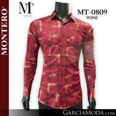 Camisa Vaquera Montero Western MT-0809-Wine