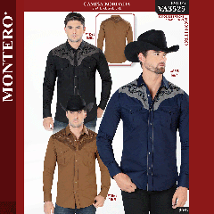 Camisa Vaquera Montero Western VA3525-negro-navy-camel