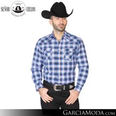 Camisa Vaquera El Senor De Los Cielos Western 42618-Blue-Red