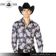 Camisa Vaquera El Senor De Los Cielos Western 43540-Black-Beige
