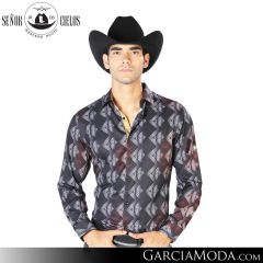 Camisa Vaquera El Senor De Los Cielos Western 43548-Black-Grey