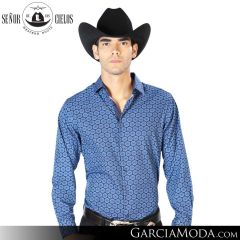 Camisa Vaquera El Senor De Los Cielos Western 43550-Navy-Blue