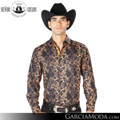 Camisa Vaquera El Senor De Los Cielos Western 43561-Black-Gold