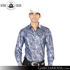 Camisa Vaquera El Senor De Los Cielos Western 43565-Navy-Blue