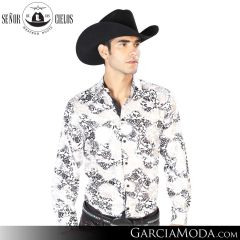 Camisa Vaquera El Senor De Los Cielos Western 43571-Ivory-Gold