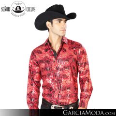 Camisa Vaquera El Senor De Los Cielos Western 43572-Red-Gold