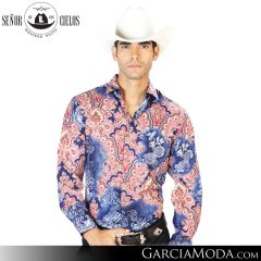 Camisa Vaquera El Senor De Los Cielos Western 43580-Blue-Red