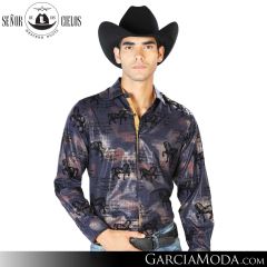Camisa Vaquera El Senor De Los Cielos Western 43594-Navy