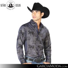 Camisa Vaquera El Senor De Los Cielos Western 43598-Navy