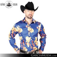 Camisa Vaquera El Senor De Los Cielos Western 43676-Blue