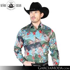 Camisa Vaquera El Senor De Los Cielos Western 43681-Agua