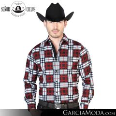 Camisa Vaquera El Senor De Los Cielos Western 43687-Black-Burgandy