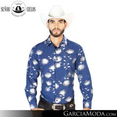 Camisa Vaquera El Senor De Los Cielos Western 43774-Navy-Blue