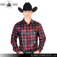 Camisa Vaquera El Senor De Los Cielos Western 43786-Red-Black