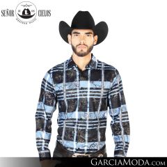 Camisa Vaquera El Senor De Los Cielos Western 43864-Black-Blue