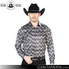 Camisa Vaquera El Senor De Los Cielos Western 43939-Black-Grey