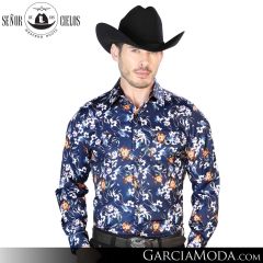 Camisa Vaquera El Senor De Los Cielos Western 43957-Blue-Flower