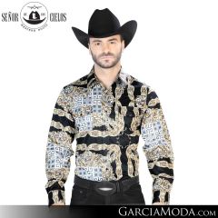 Camisa Vaquera El Senor De Los Cielos Western 44070-Black-Gold