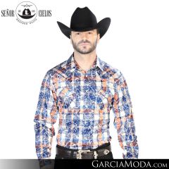 Camisa Vaquera El Senor De Los Cielos Western 44086-Blue-White