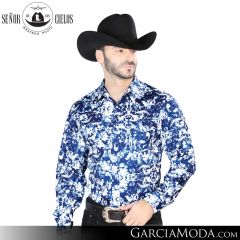 Camisa Vaquera El Senor De Los Cielos Western 44091-Blue-White
